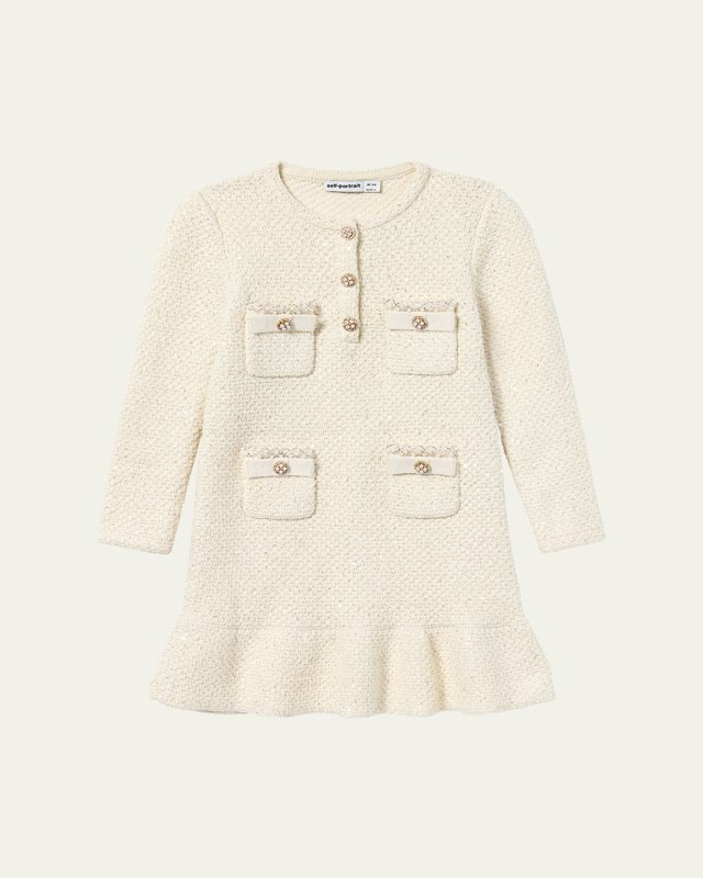 Girl's Embellished Knit Dress, Size 3T-12
